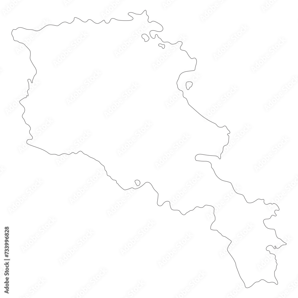 Armenia map. Map of Armenia in white color