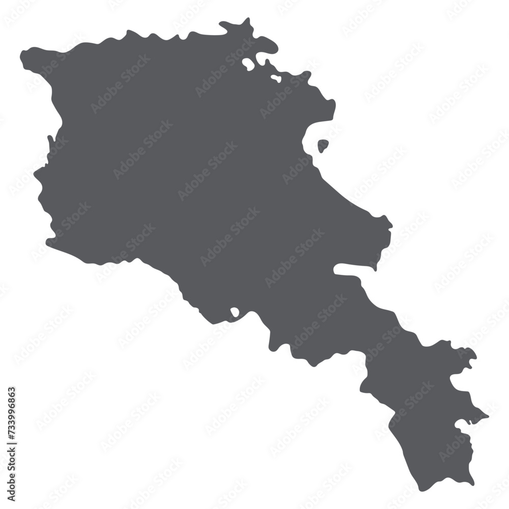 Armenia map. Map of Armenia in grey color
