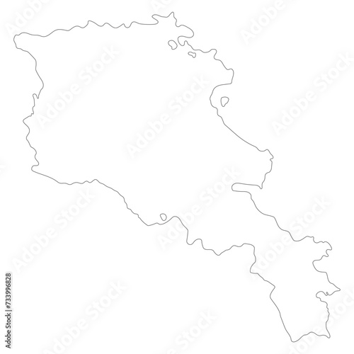 Armenia map. Map of Armenia in white color