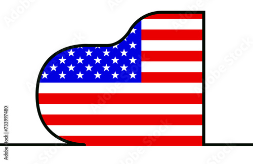 Grand Piano With The Stars And Stripes