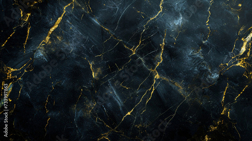 Black Marble with Gold Veins Background.