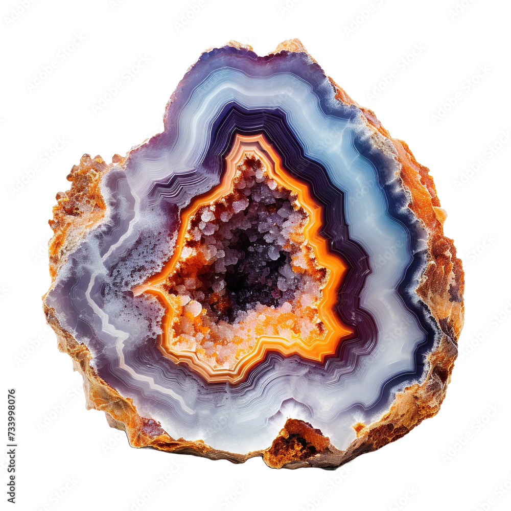 Geode on white or transparent background
