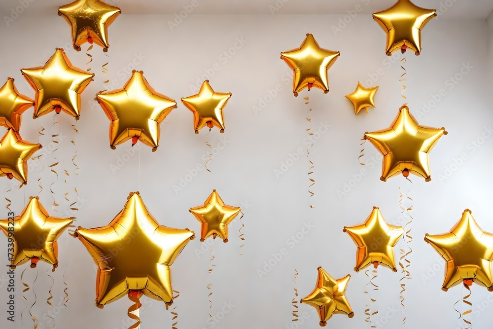 Gold star balloon for party and celebration Gold star balloon for party and celebration