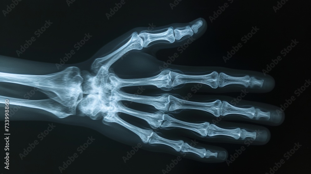 X-Ray Image of Hand Bones and Joints in High Resolution X-Ray Image of Hand Bones and Joints in High Resolution