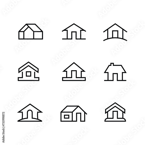 minimalist house icons set