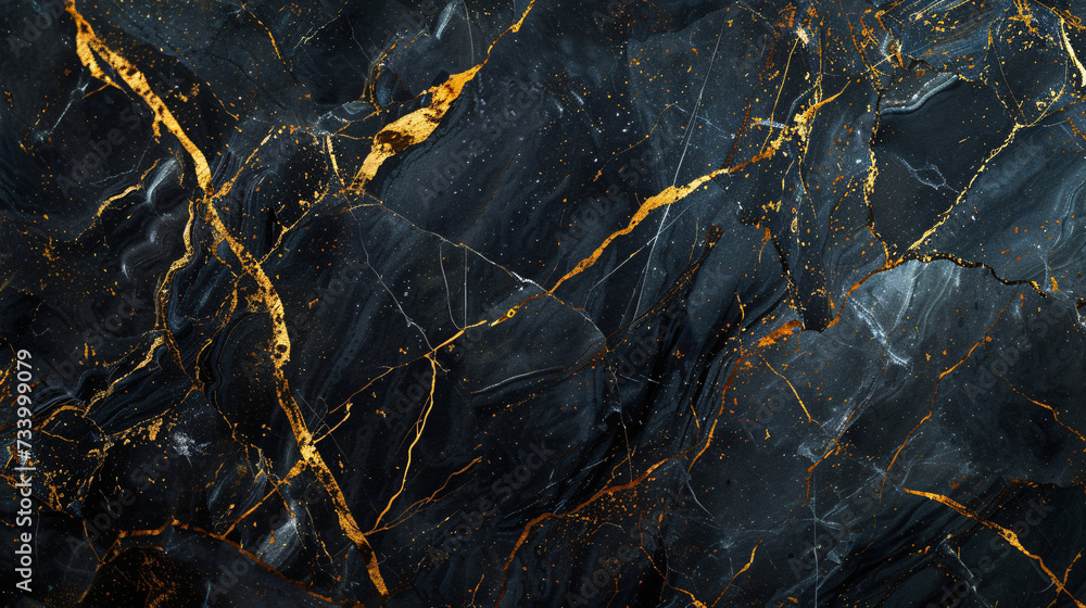 Luxurious Beauty of Black Marble with Golden Vein Backgrounds