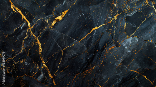 Luxurious Beauty of Black Marble with Golden Vein Backgrounds