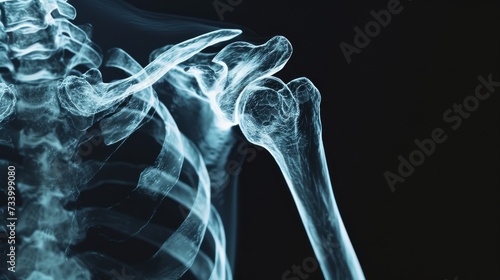 X-ray of shoulder fracture involving humeral head and greater tuberosity photo