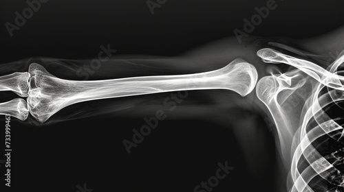 X-ray image of a displaced midshaft clavicular fracture. AI generated photo