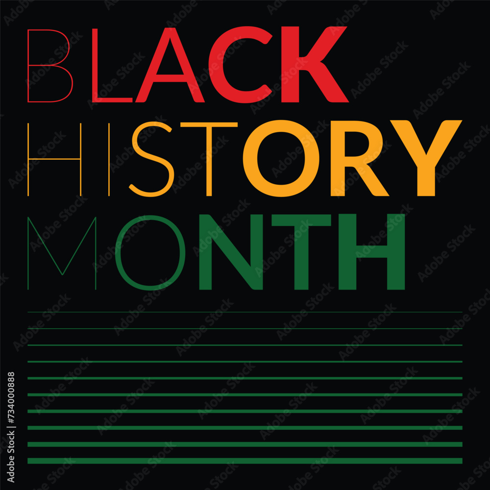 Black history month celebrate. Black history month lettering with colorful vector illustration design. Black history month