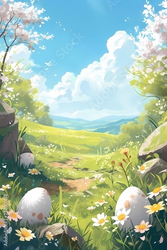 Easter Monday background illustration generated ai