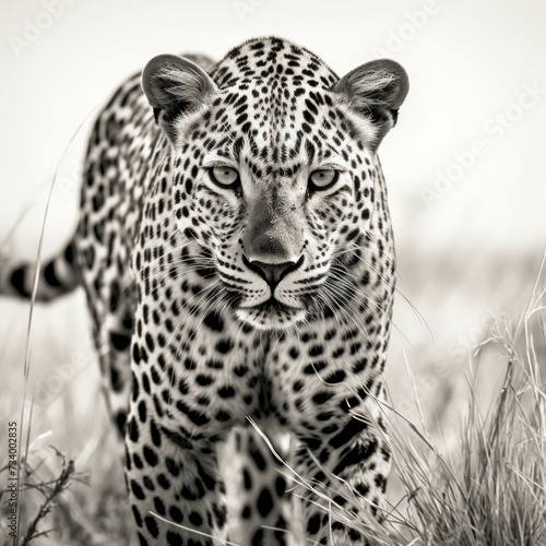 Wildlife photography showcasing a stunning leopard in its natural habitat. AI generative.