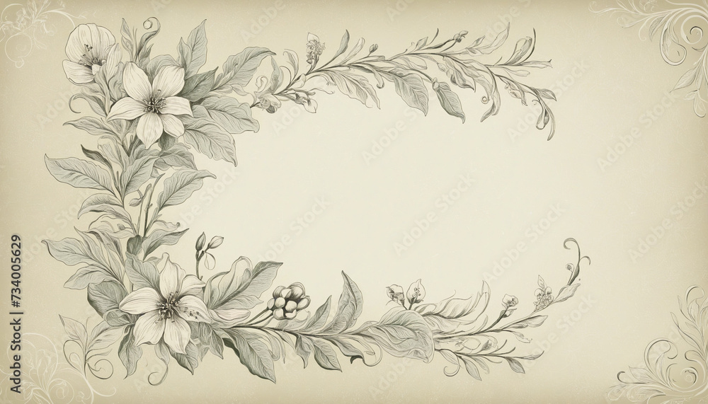 Floral Border on Transparent Background Floral Border on Transparent Background