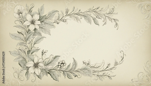 Floral Border on Transparent Background