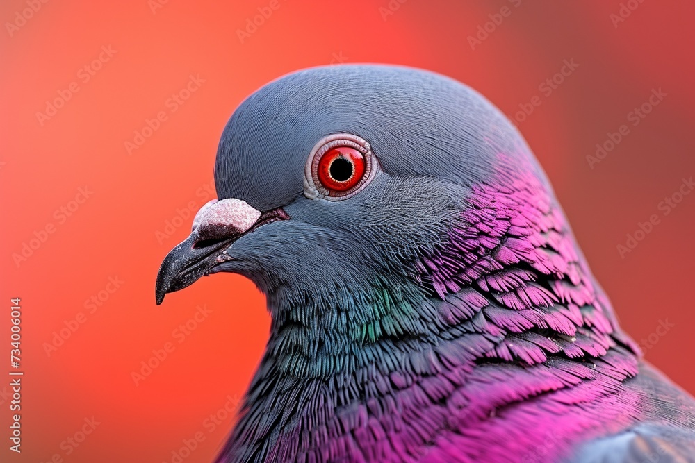 A close-up portrait of a peaceful grey pigeon with a beak, showcasing its gentle beauty. A close-up portrait of a peaceful grey pigeon with a beak, showcasing its gentle beauty.