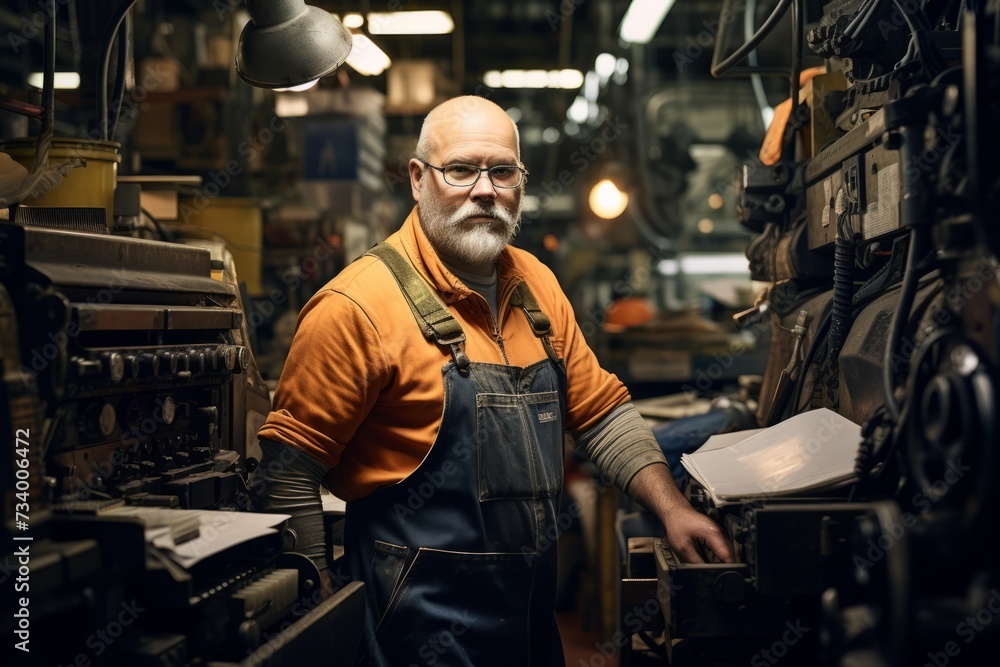 The Man Behind the Prints: A Portrait of a Printing Machine Operator at Work