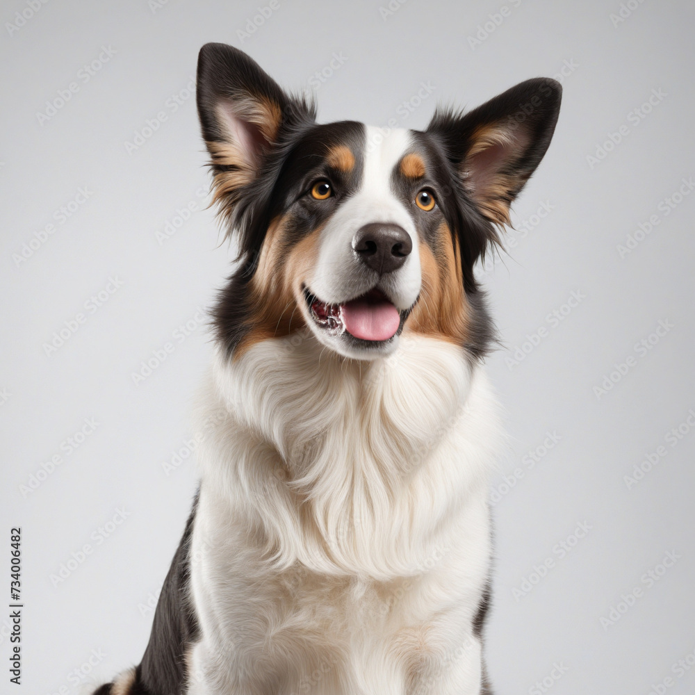 Dog Separated on a Plain White Background