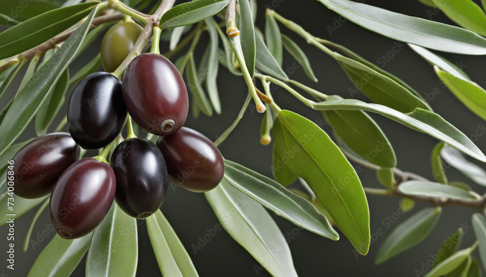 Delicious and ripe olives on an olive branch, trimmed Delicious and ripe olives on an olive branch, trimmed