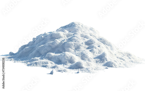 Snow drift, snow pile hill heap stack on white or transparent background