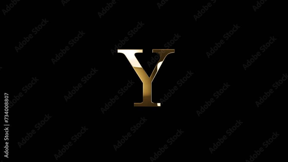 Golden letter Y with gold particles and alpha channel, golden alphabet Golden letter Y with gold particles and alpha channel, golden alphabet