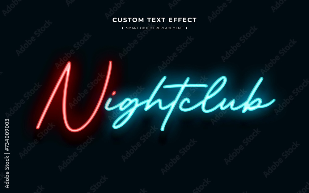 Red Blue Neon Text Effect