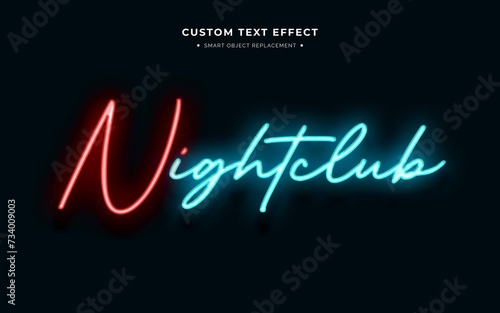 Red Blue Neon Text Effect