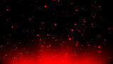 Blurred red fire embers sparks on black background . Texture isolated overlays. Concept of particles, sparkles, flame and light.