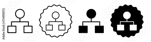 Hierarchical order set in black and white color. Hierarchical order simple flat icon vector