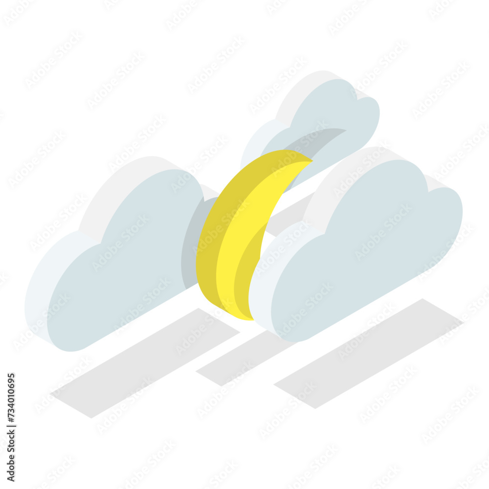 3D Isometric Flat Vector Set of Weather Forecast Icons, Thunderstorm, Rain, Sunny Day, Night and Winter Snow. Item 2 3D Isometric Flat Vector Set of Weather Forecast Icons, Thunderstorm, Rain, Sunny Day, Night and Winter Snow. Item 2
