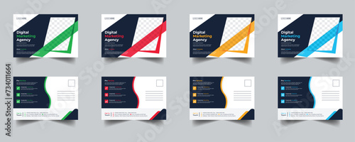Modern Creative Corporate Post Card Template, Vector Template for Opening Invitation Editable, Professional Business Postcard Design, Event Card Design, Invitation Design, Direct Mail EDDM Template