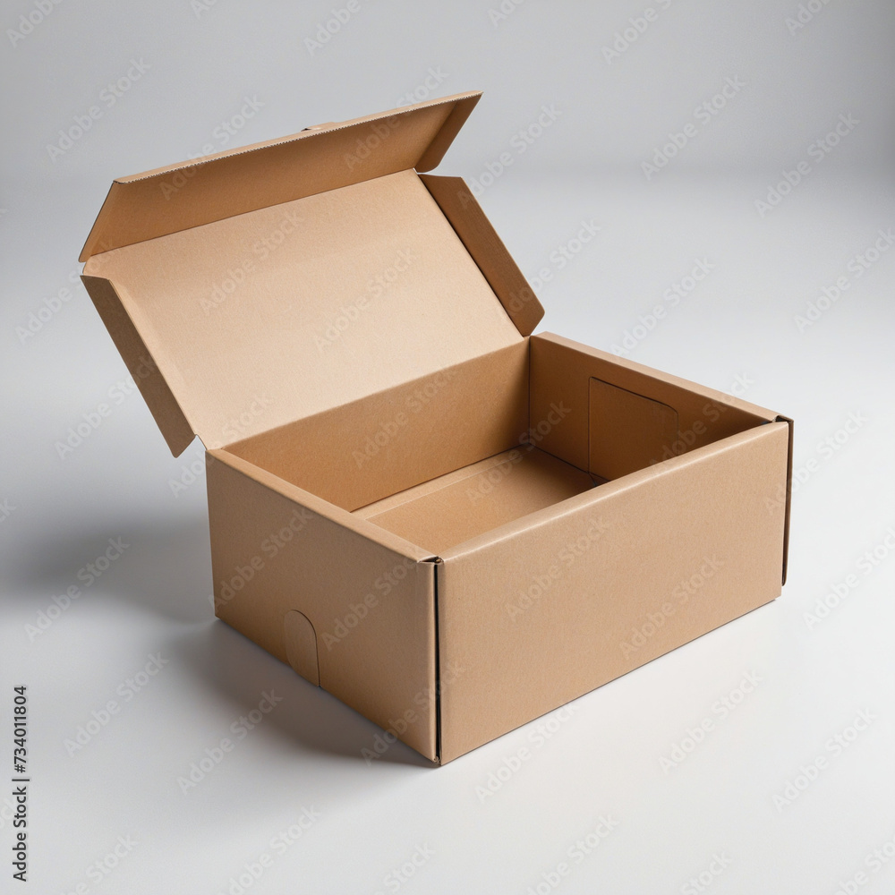 Empty rectangular container on white backdrop