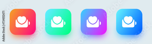 Battery health solid icon in square gradient colors. Energy signs vector illustration.