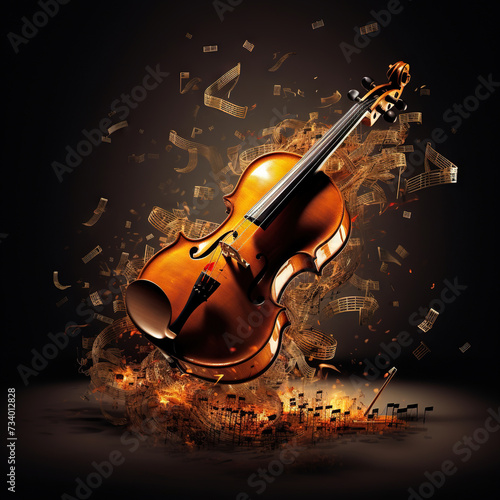 Abstract Violin Lights Sheet Music