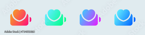 Battery health solid icon in gradient colors. Energy signs vector illustration.