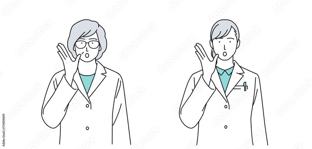 白衣を着た女性のイラスト