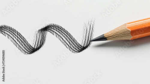 A wave line drawn with a pencil,