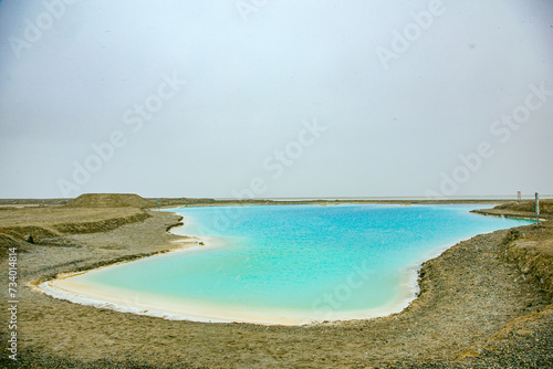 Dachaidan Emerald Lake  Hainan Mongolian and Tibetan Autonomous Prefecture  Qinghai Province - a lake in the saline-alkali land