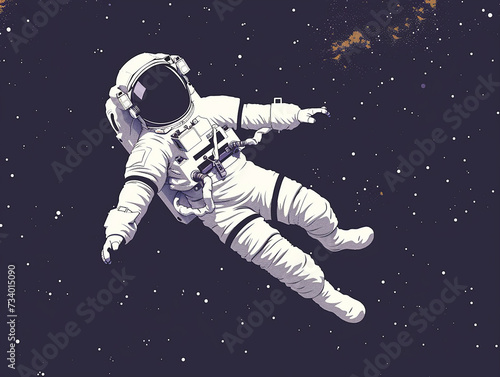 A person flying in outer Space. Astronaut, Cute character