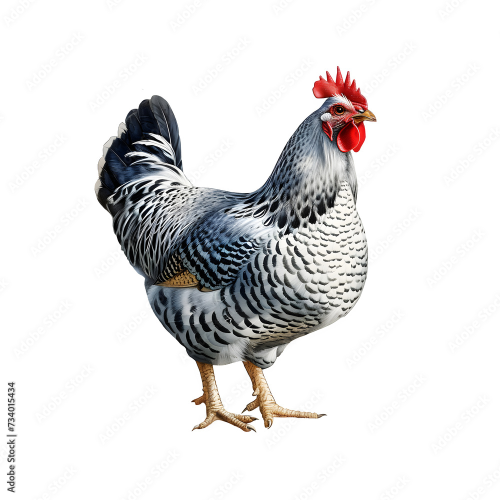 Fototapeta premium Hen Watercolor Illustration PNG, Transparent Background, Clipart