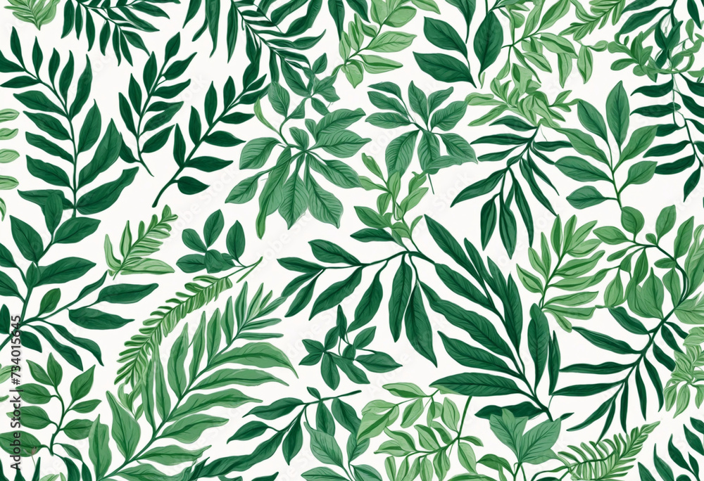 Hand drawn green foliage pattern background, nature inspired illustration, minimalist and clean design Hand drawn green foliage pattern background, nature inspired illustration, minimalist and clean design