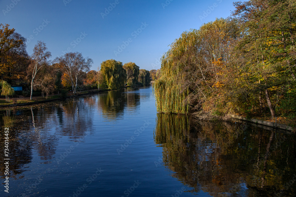 Fall at River Alster in Hamburg