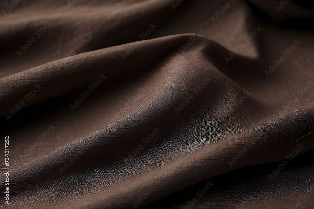 Fototapeta premium Dark brown fabric texture material fabric background Generative AI ,