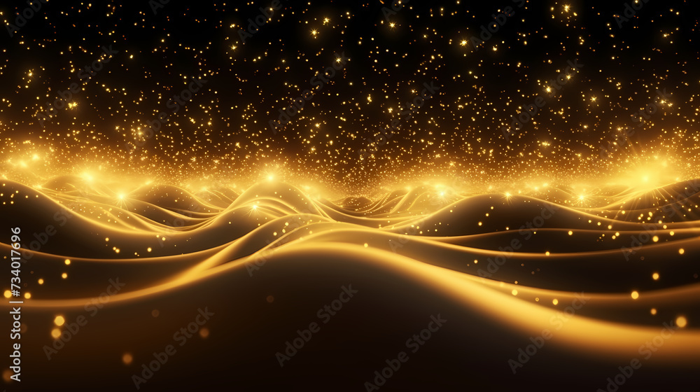 Obraz premium Award ceremony background, golden glitter light effect decoration and bokeh