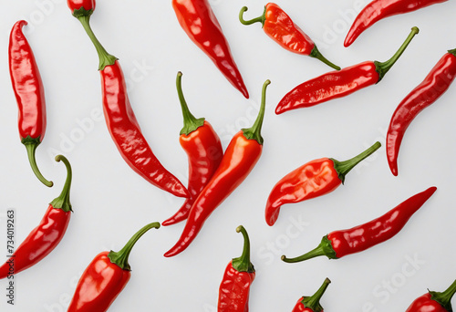 Spicy pepper on white background - Creative software