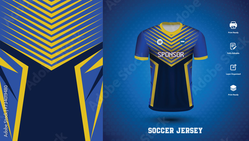 Soccer jersey design for sublimation or sports tshirt design for cricket football
 photo