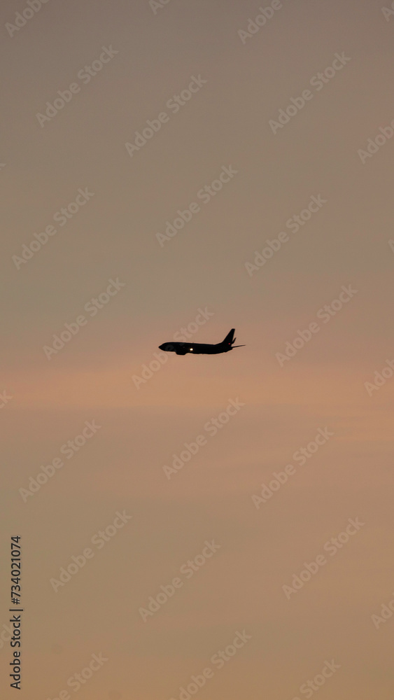 Silueta Avión atardecer Silueta Avión atardecer