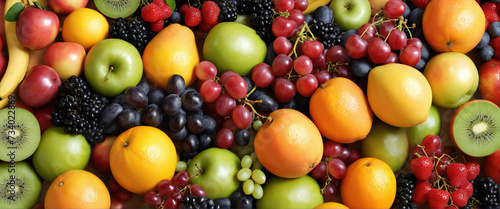 Assorted bountiful fruits  cut out