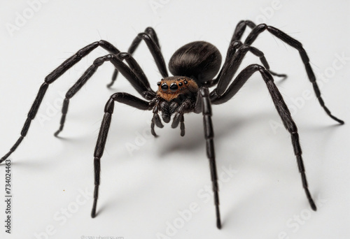 scary big skinny black spider, png file of isolated cutout object on transparent background