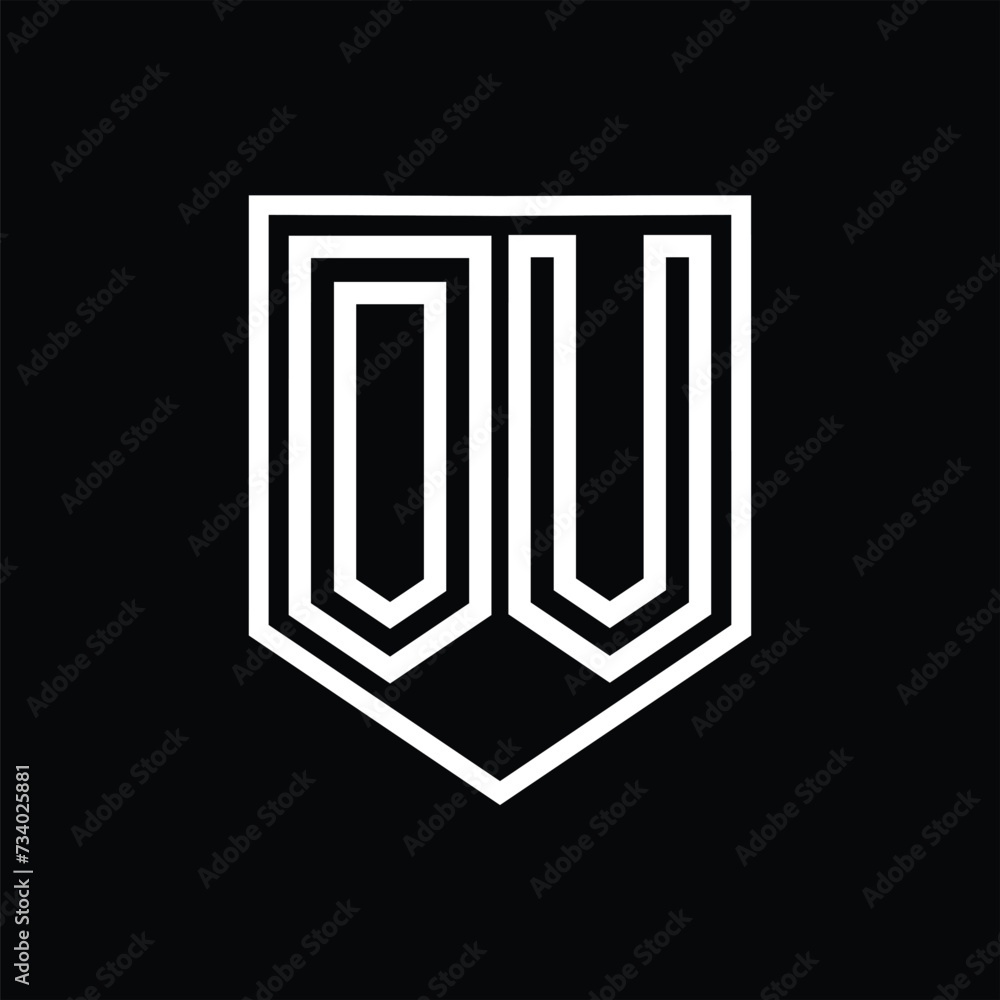 OV Letter Logo monogram shield geometric line inside shield isolated style design OV Letter Logo monogram shield geometric line inside shield isolated style design