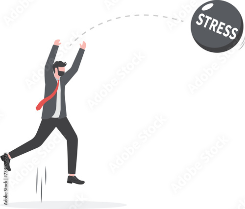 Businessmen throw away stress and anxiety. Hard work

